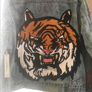 Custom Hand painted jean jacket